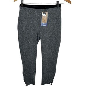 New Prana Black Tori Classic Rise Fitted Capri Leggings Women Size S